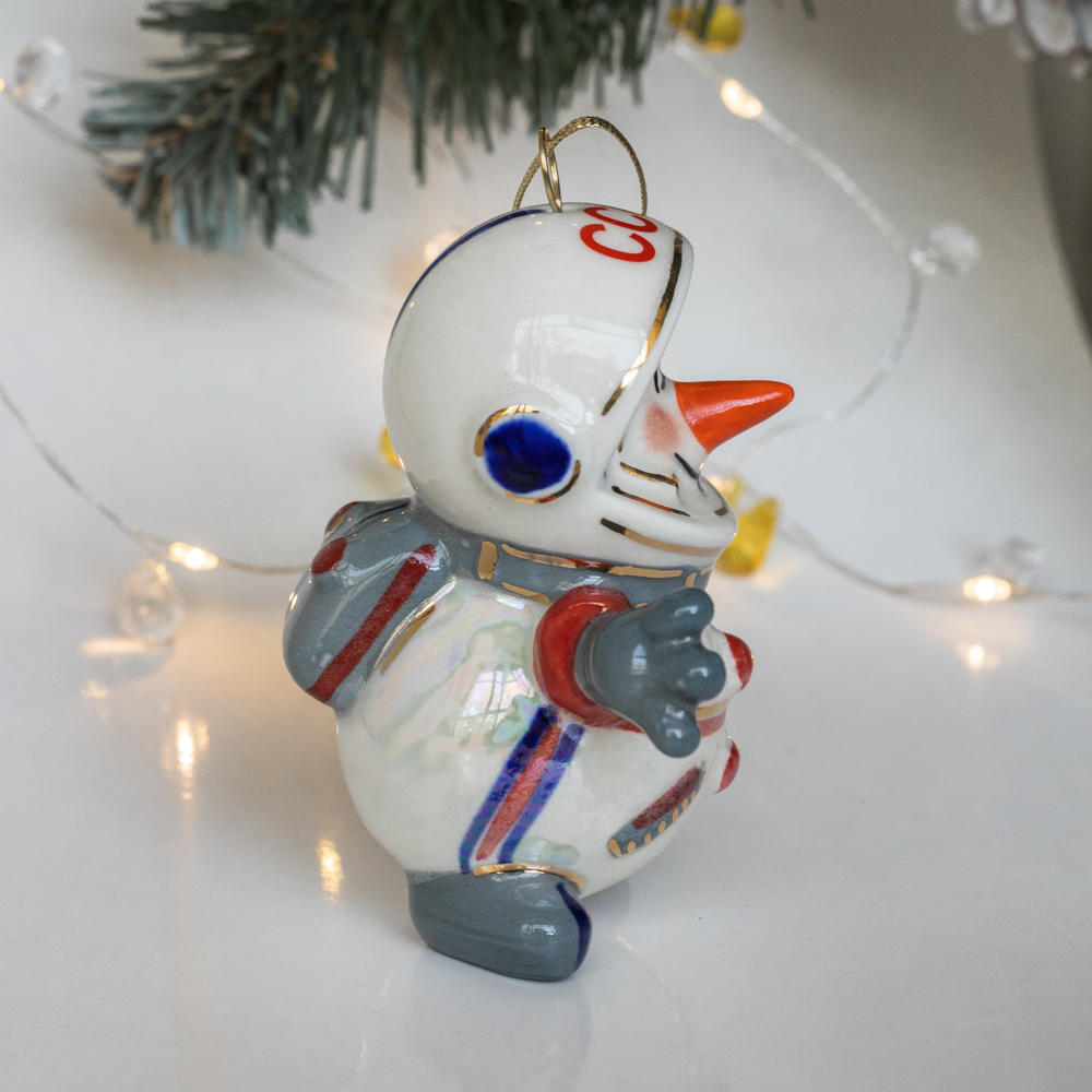 Елочная игрушка "Космический Снеговик"