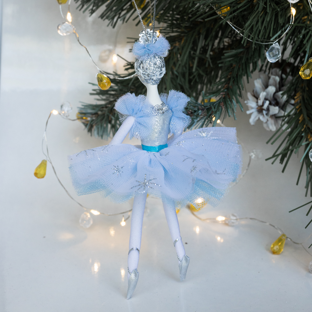Фарфоровые ёлочная игрушка балерина-снежинка