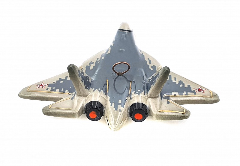 Елочная игрушка "Самолет СУ 57" серый