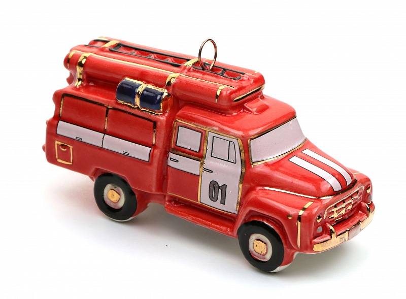 Елочная игрушка "Пожарная машина"