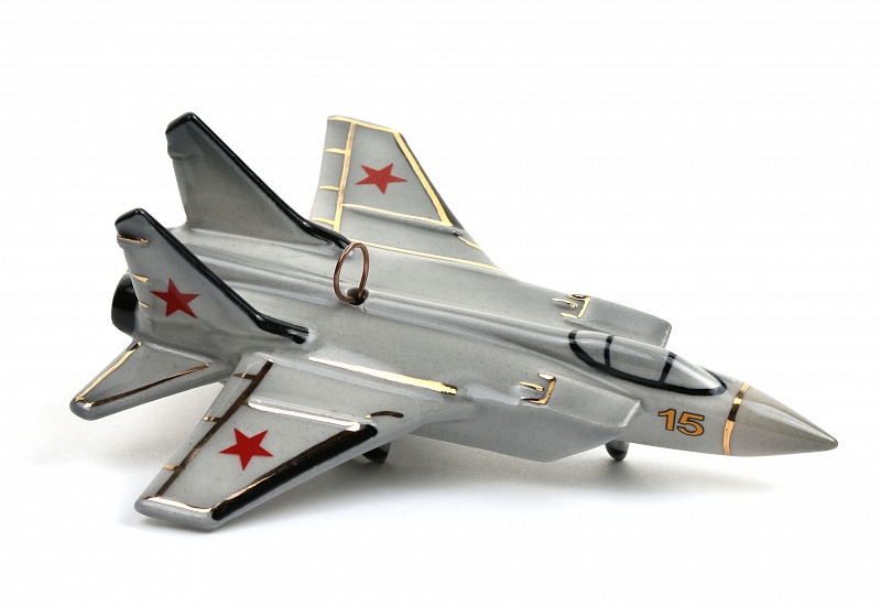 Елочная игрушка "Самолет МИГ31"