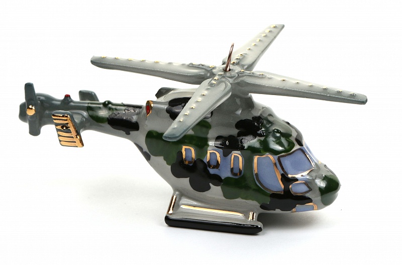 Елочная игрушка Вертолет "Ansat" военный