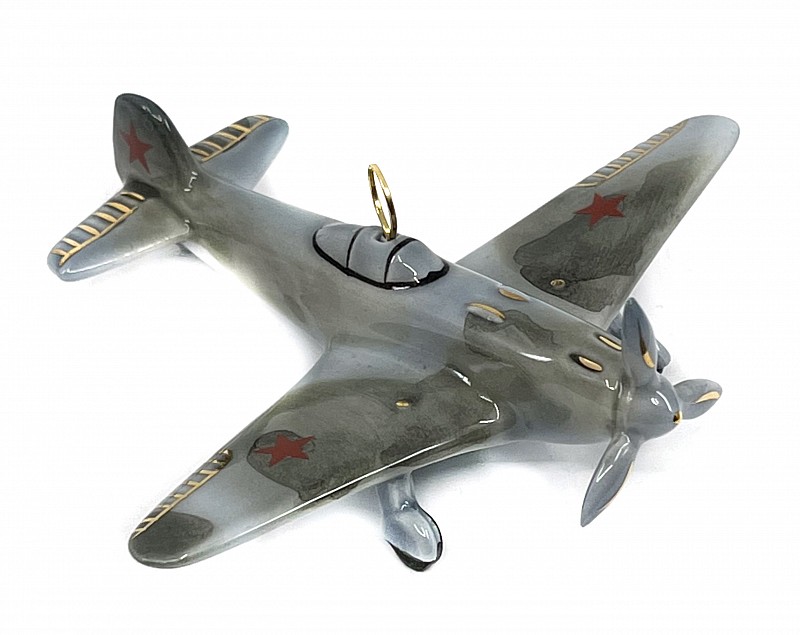 Елочная игрушка "Самолет Як-3" хаки