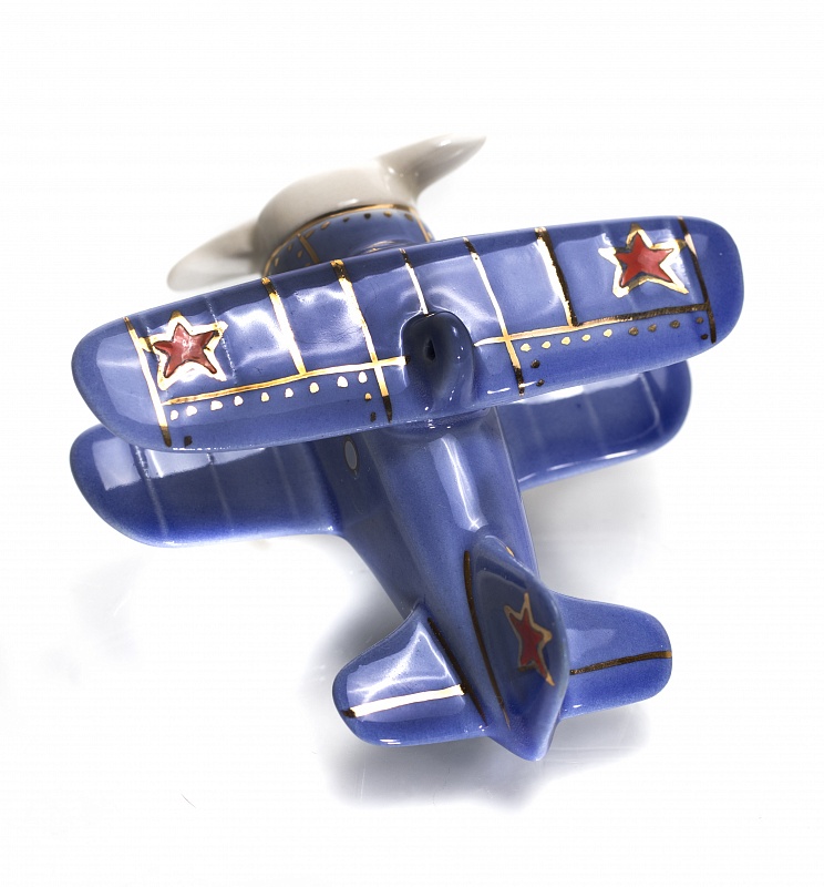 Елочная игрушка "Самолет" синий