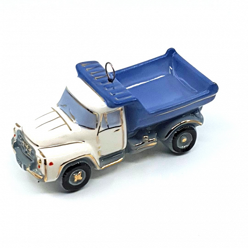 Елочная игрушка "Самосвал" синий кузов